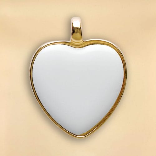 Ciondolo in ceramica cuore cornice oro Dekal